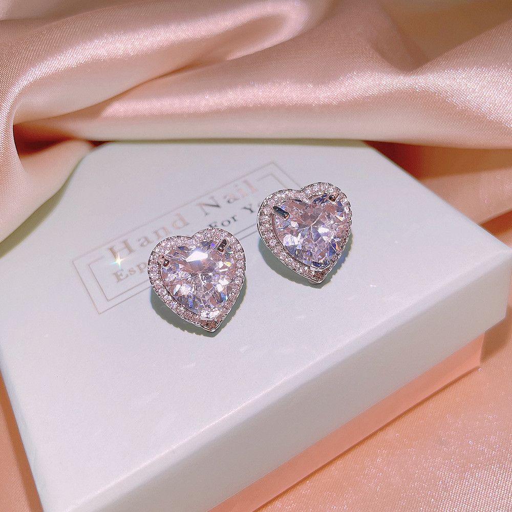heart zircon necklace set