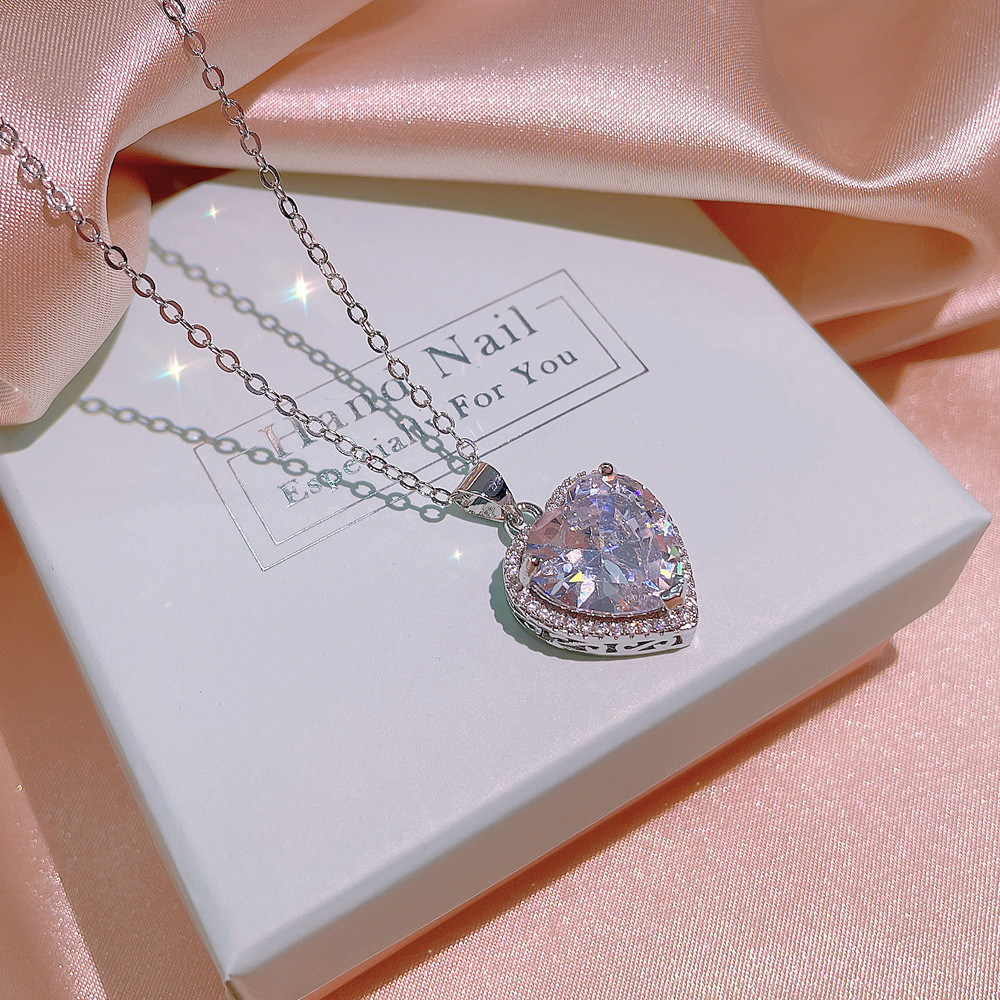 heart zircon necklace set