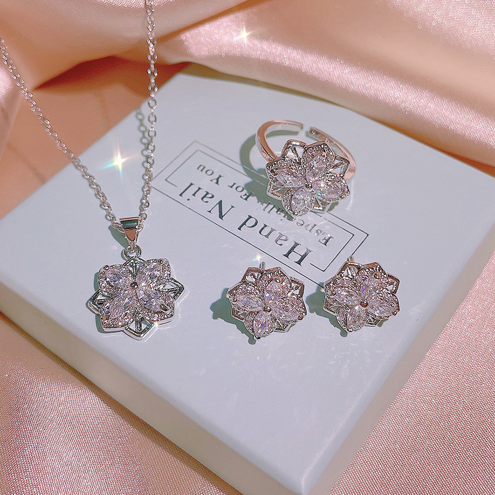 diamond earrings necklace with ring