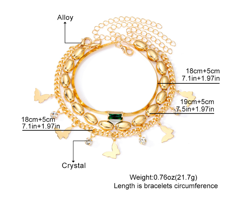 luxury butterfly multi-layer bracelet set