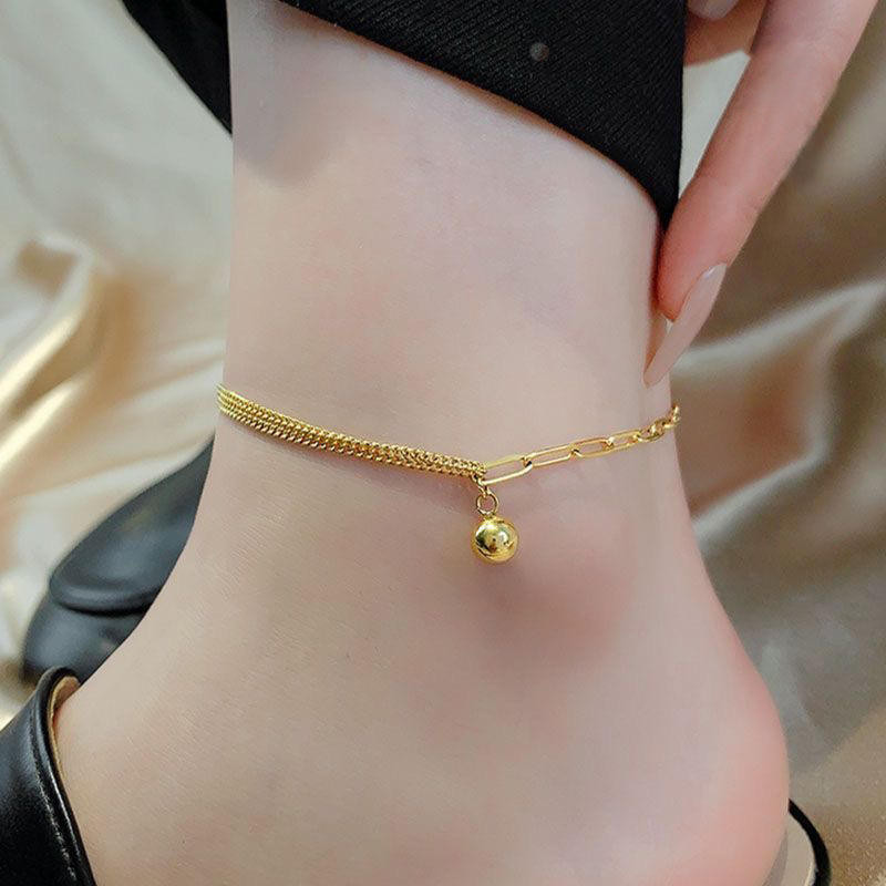 Elegant Gold Ball Charm Ankle