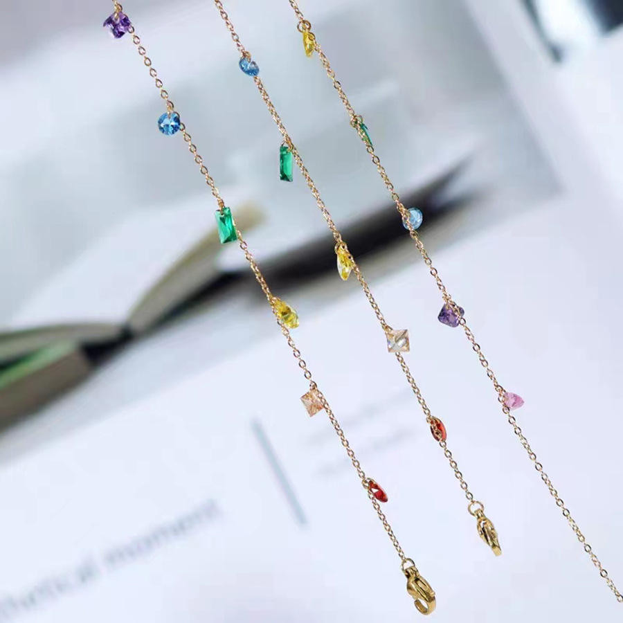 Colorful Crystal Gold Anklet