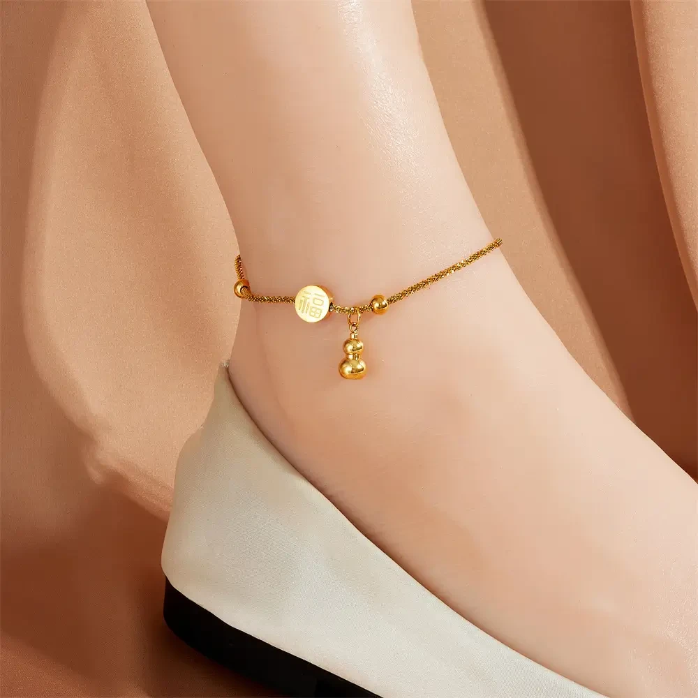 Elegant Gold Charm Anklet.