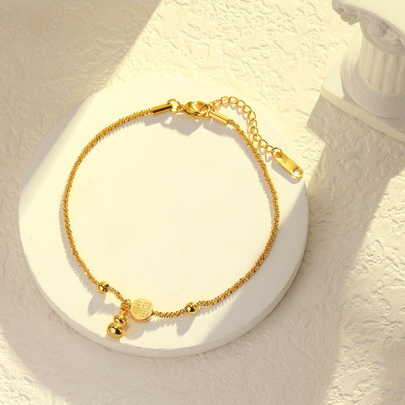 Elegant Gold Charm Anklet.