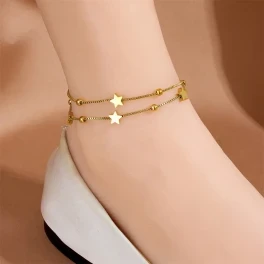 Golden Star Double Layer Anklet