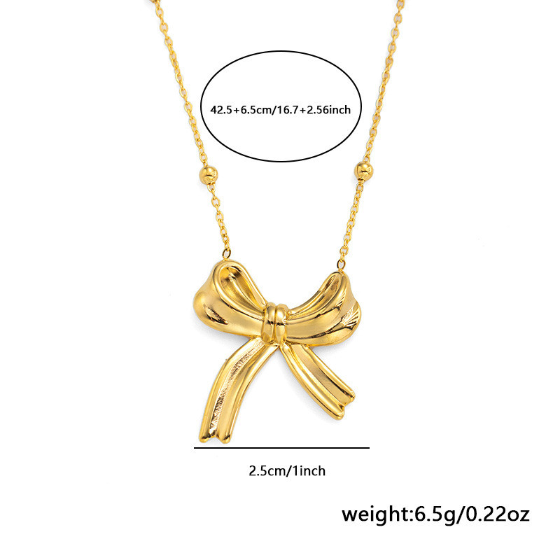 Elegant Bow Pendant Necklace