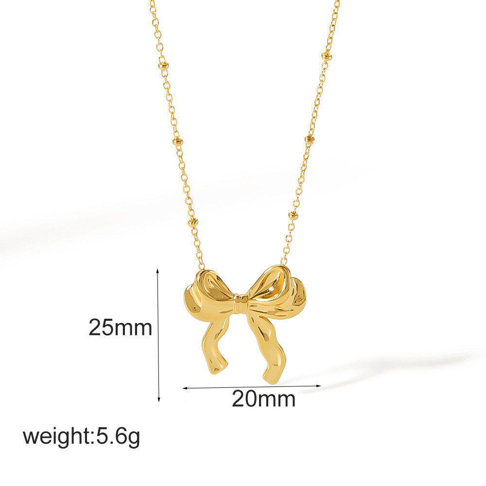 Elegant Bow Pendant Necklace