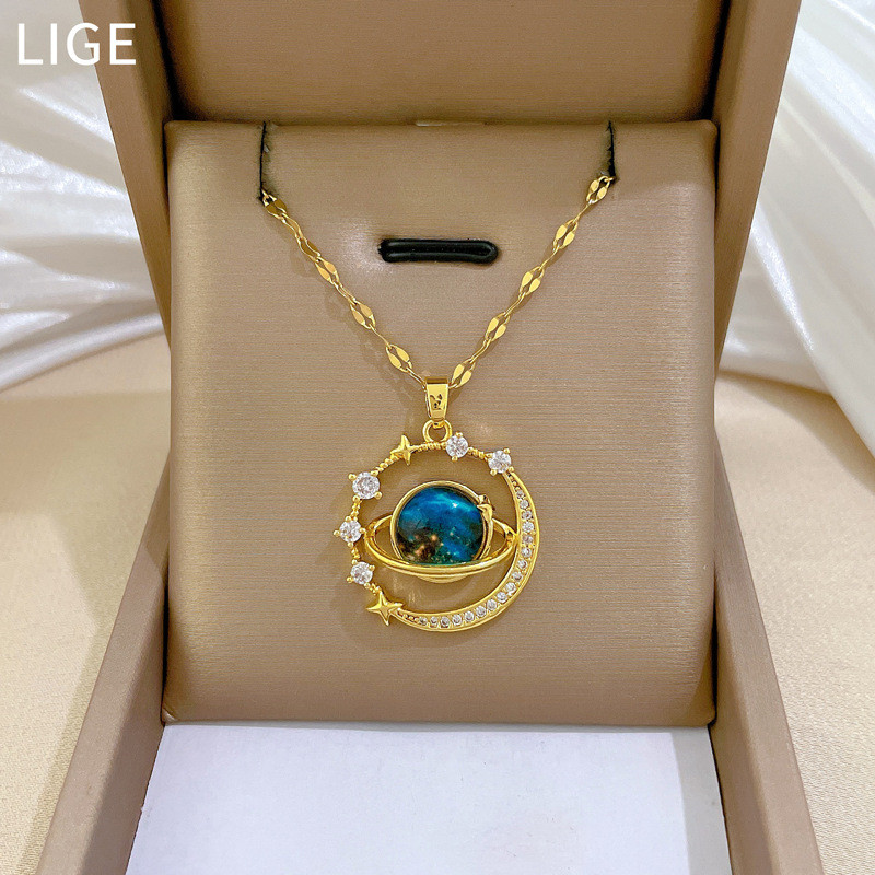 Galaxy Moon Star Pendant