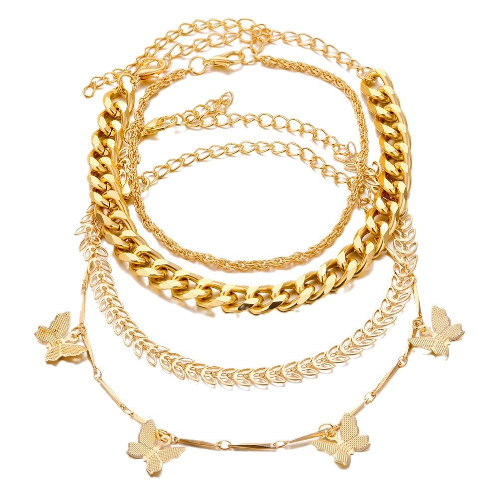 Multi-Layer Butterfly Twist Chain Bracelet Set