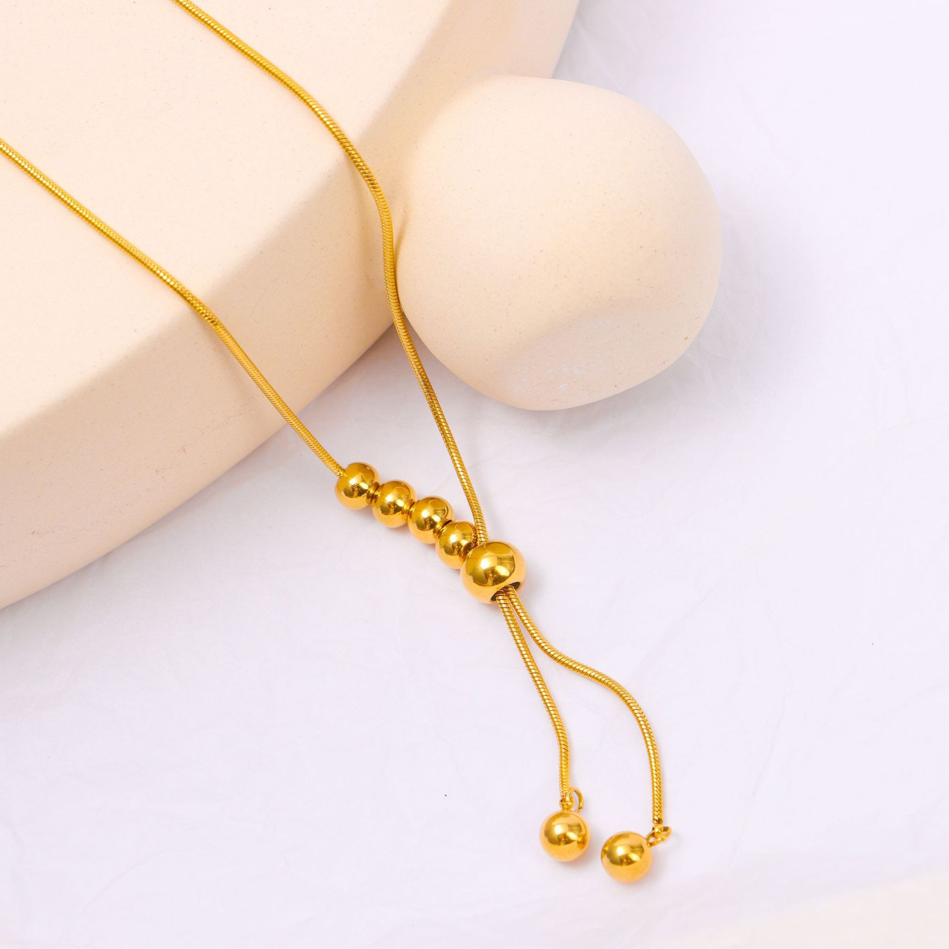 Elegant Golden Drop Chain Necklace for Women
