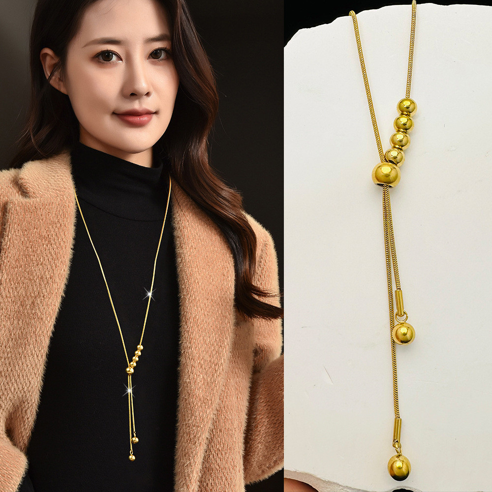 Elegant Golden Drop Chain Necklace for Women