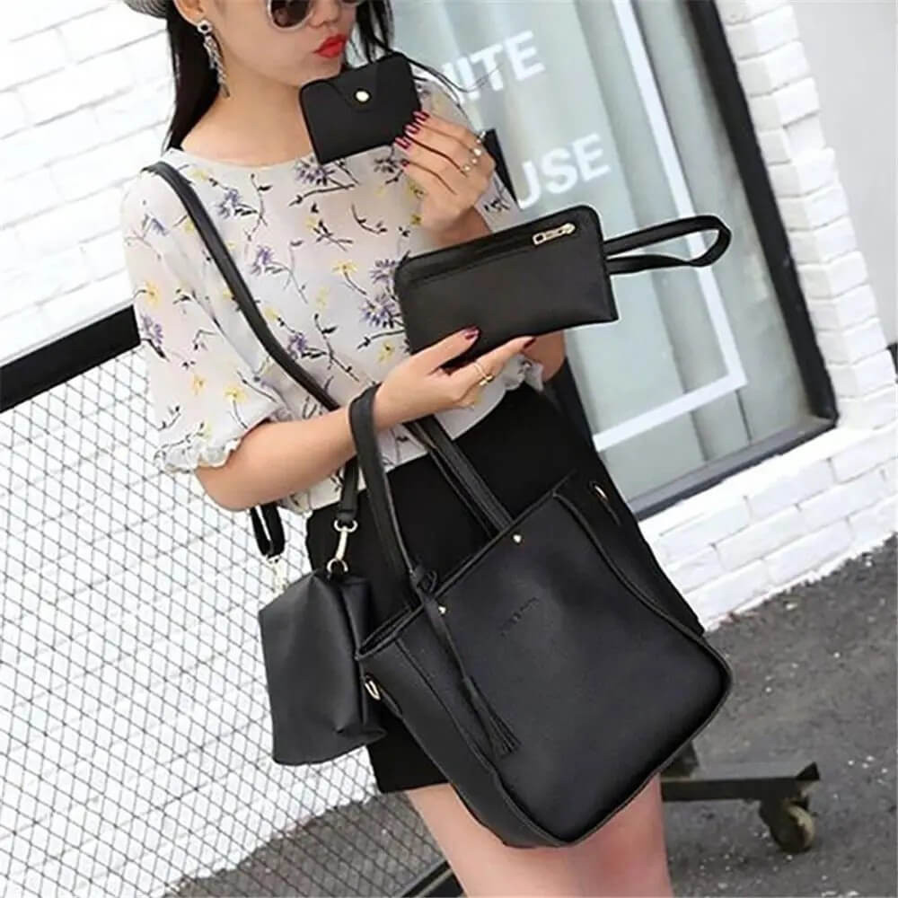 Elegant 4-Piece Ladies Handbag Set