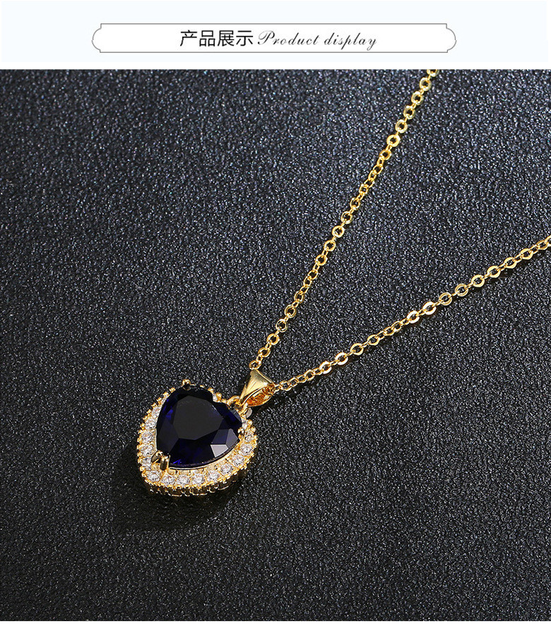 Elegant Heart-Shaped Sapphire Pendant Necklace