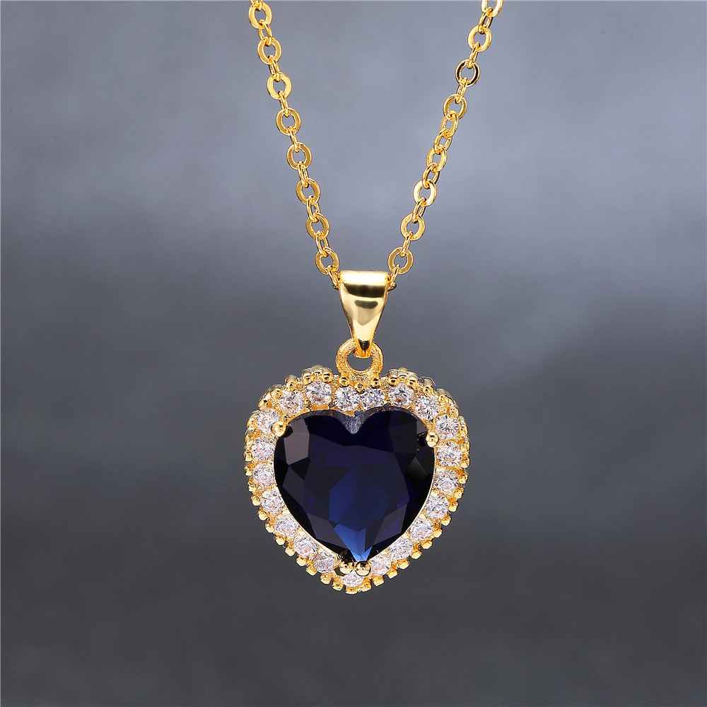 Elegant Heart-Shaped Sapphire Pendant Necklace