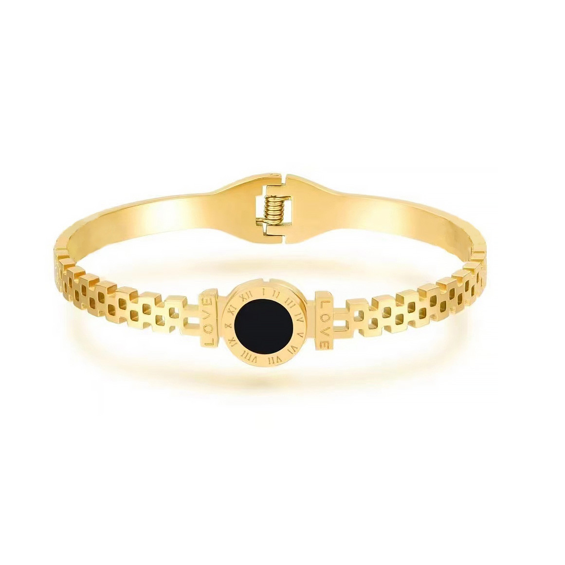 Stylish Love Bracelet with Black Accent
