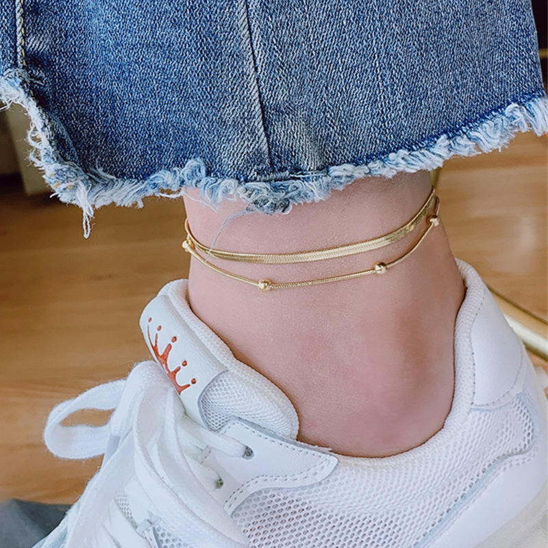 Elegant Dual-Layer Gold Anklet
