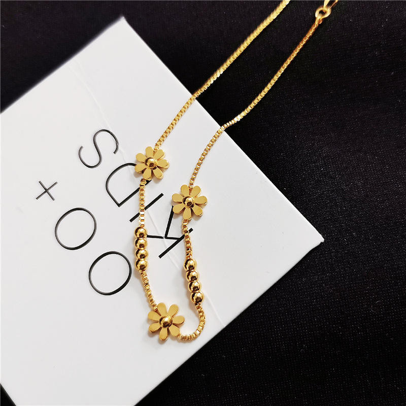 Floral Gold Charm Anklet