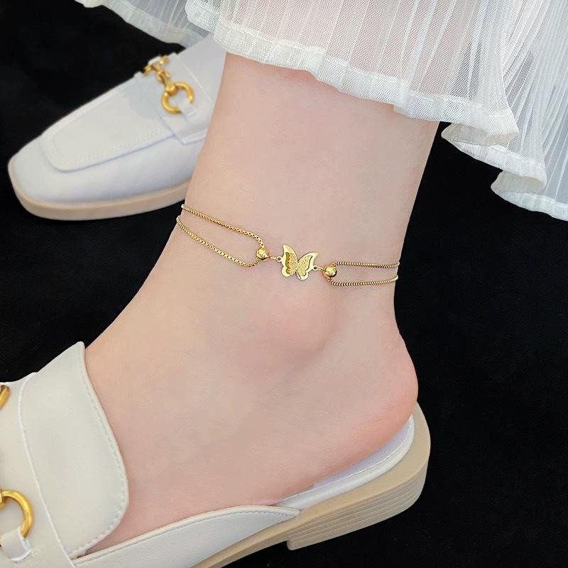 Delicate Butterfly Gold Anklet
