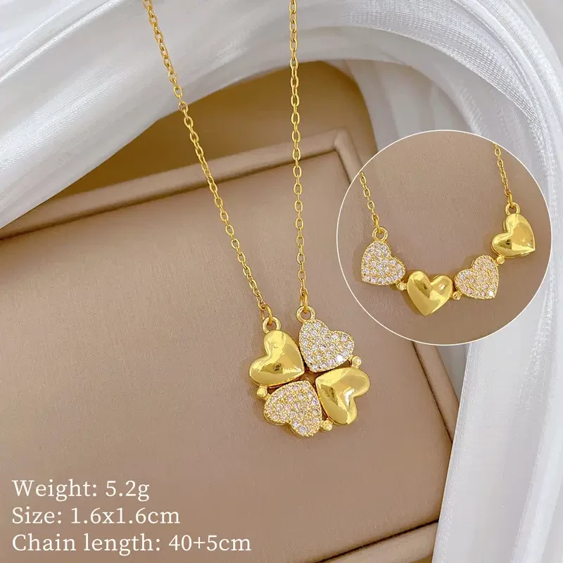 Golden Heart Pendant Necklace
