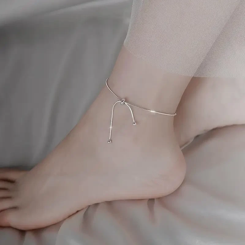 Elegant Adjustable Silver Anklet