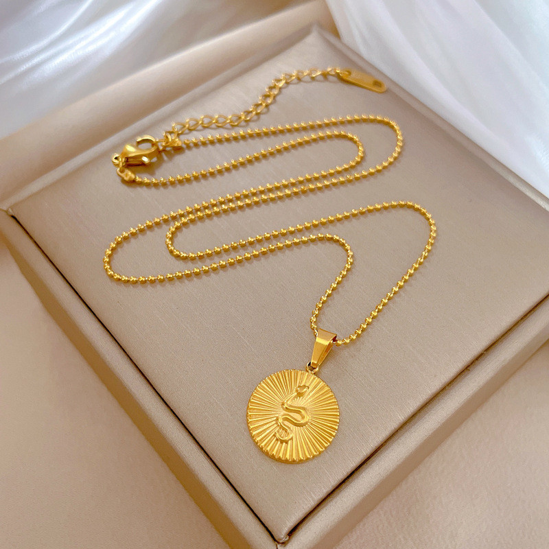 Golden Snake Pendant Necklace