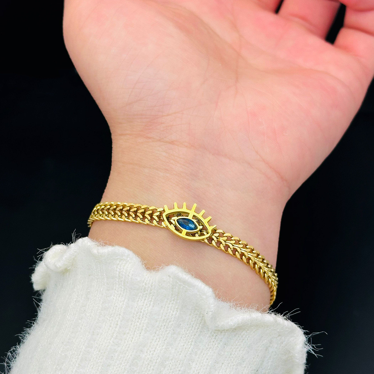 Golden Evil Eye Bracelet for Women