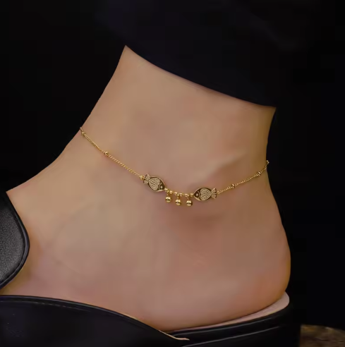 Minimal Gold Charm Anklet